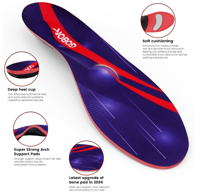 240+Ibs Plantar Fasciitis Insoles,High Arch Support Inserts for Men Women,Heavy Duty Support for Orthotics Inserts,