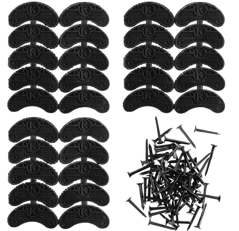 Heel Plates 30 PCS Rubber Shoes Heel Taps Tips Repair Pad Replacement for Boots and Shoes with Nails.