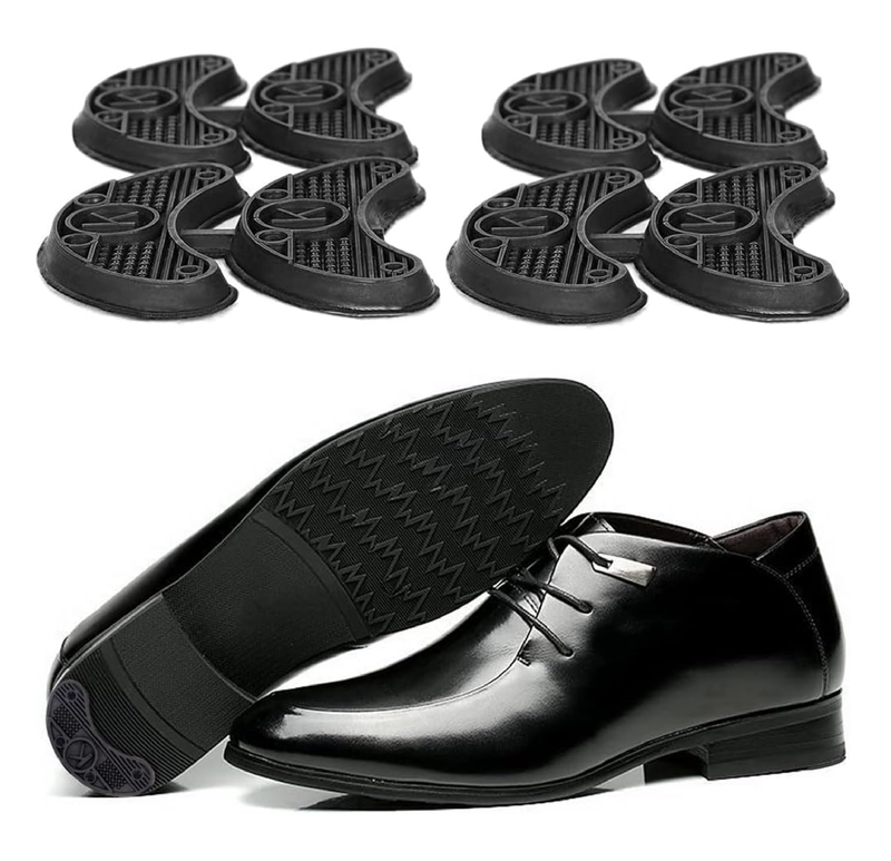 Heel Plates 30 PCS Rubber Shoes Heel Taps Tips Repair Pad Replacement for Boots and Shoes with Nails.