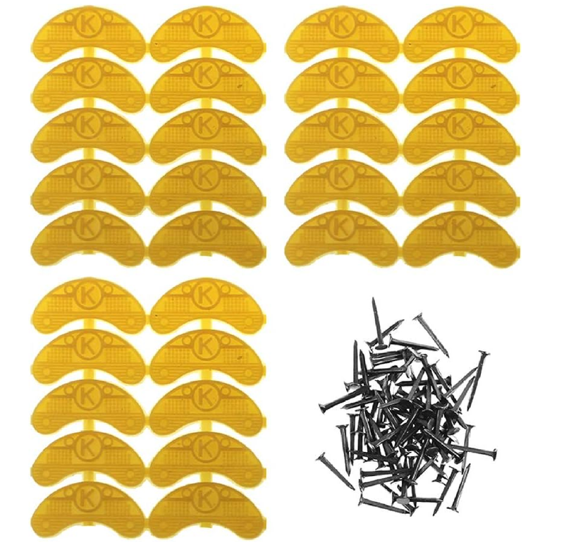 Heel Plates 30 PCS Rubber Shoes Heel Taps Tips Repair Pad Replacement for Boots and Shoes with Nails.
