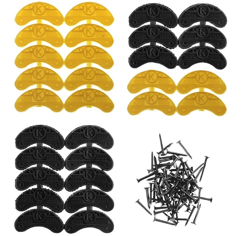 Heel Plates 30 PCS Rubber Shoes Heel Taps Tips Repair Pad Replacement for Boots and Shoes with Nails.