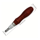 GOXAWEE 7 In1 Leather Craft Stitching Groover, Skiving Edger Beveler, Leather Working Tools Kit, Sandalwood Leather Craft Device, Handle Leather Tools For DIY Leather Craft Cutting