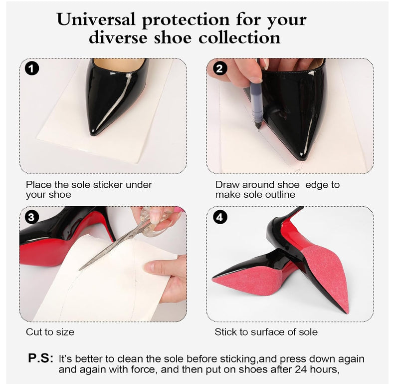 79 in Clear Sole Protector for High Heel Shoes, Anti-Slip Shoe Sole Guard, Transparent Louboutin Sole Protector
