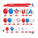 GREMAG Red White Blue Balloons Garland Kit 102PCS 4th of July Balloons Arch with USA Flag Star Patriotic Foil Mylar Balloons