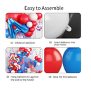 GREMAG Red White Blue Balloons Garland Kit 102PCS 4th of July Balloons Arch with USA Flag Star Patriotic Foil Mylar Balloons