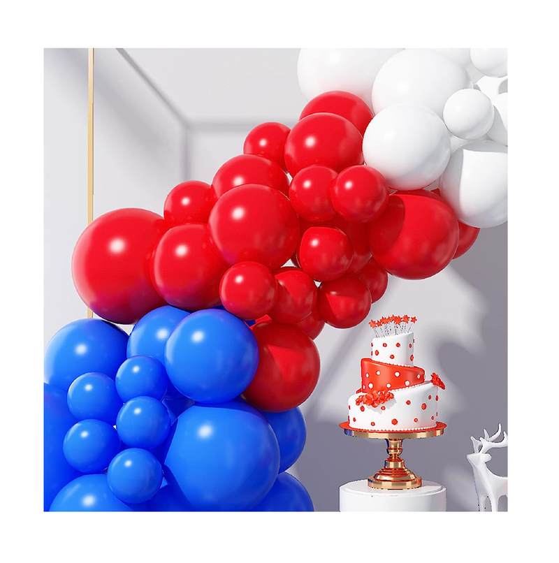 GREMAG Balloon Garland Kit Red White and Blue Balloon Garland Arch Kit 96 Pcs 18 12 10 5 Inch Latex Balloons for 4th of July Independence