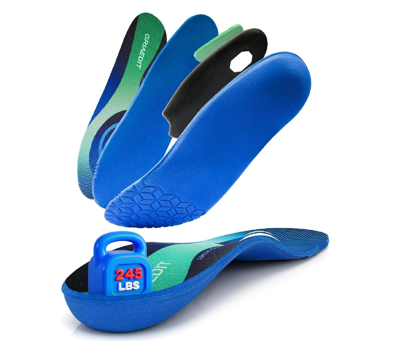 Heavy Duty Arch Support Insoles for 240lbs+ – Orthotic Inserts for Plantar Fasciitis,