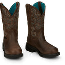 Justin Work Women's Tasha 11" Steel Toe Waterproof Boot - Brown (GY9991) - Front View