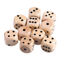 Gadpiparty 10 Pcs Wooden Dice Wooden D6 Six Sided Dice Game Dice Set Standard Game Dice Math Dice Mini Dices Table Dice Game Props for Classroom
