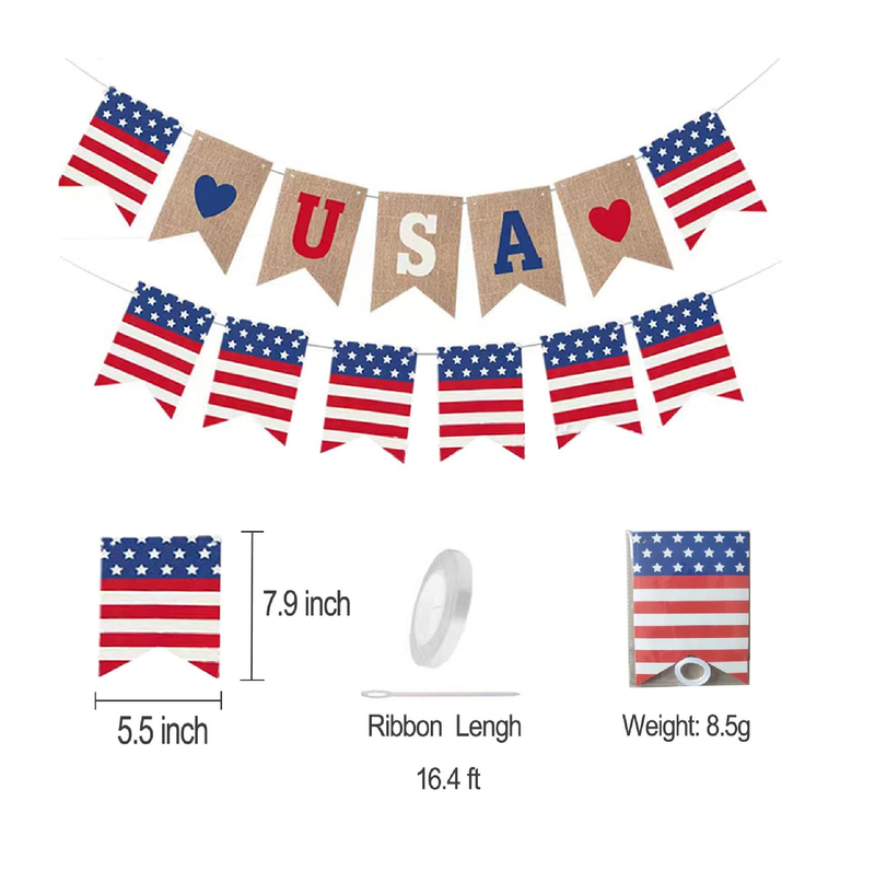 4th of July Banner Decorations Patriotic Decorations Independence Day