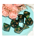 ALiuxiluo Galaxy DND Dice 7Pieces Glitter Sparkle Cosmic Green Black Mixed Polyhedral DND Dice for RPG MTG Table Game Dice