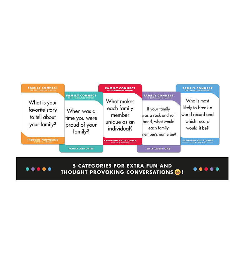 100 Family Conversation Cards Developed by a Licensed Therapist Fun Family Games for Kids & Adults  Get to Know Each Other Better & Strengthen Relationships for Family Game Night or Road Trips