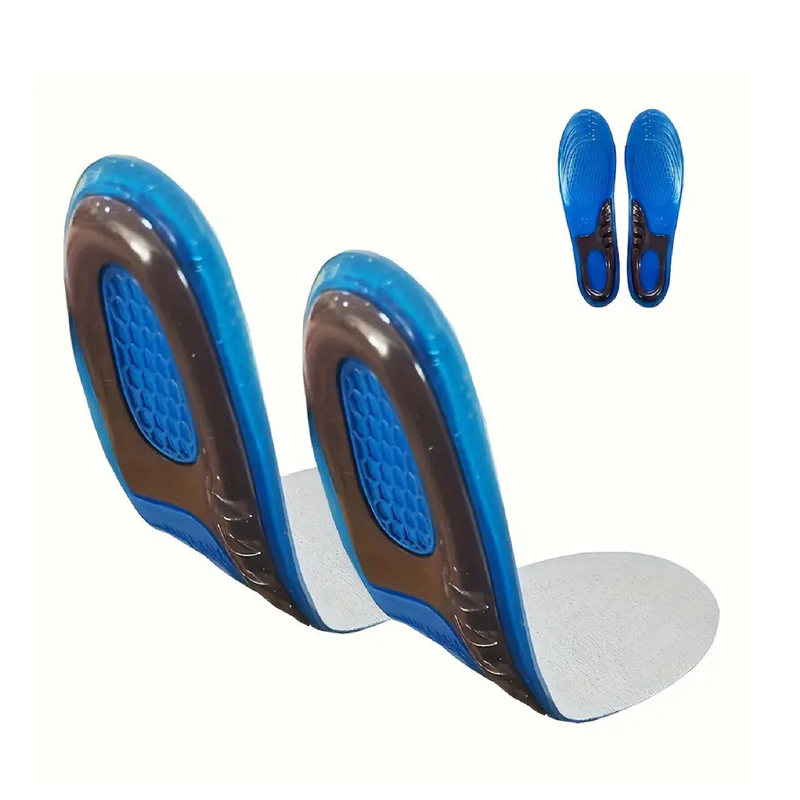 Gel Shoe Insoles Insert Heel Arch Supports, Men Women Flatfoot Plantar Pad