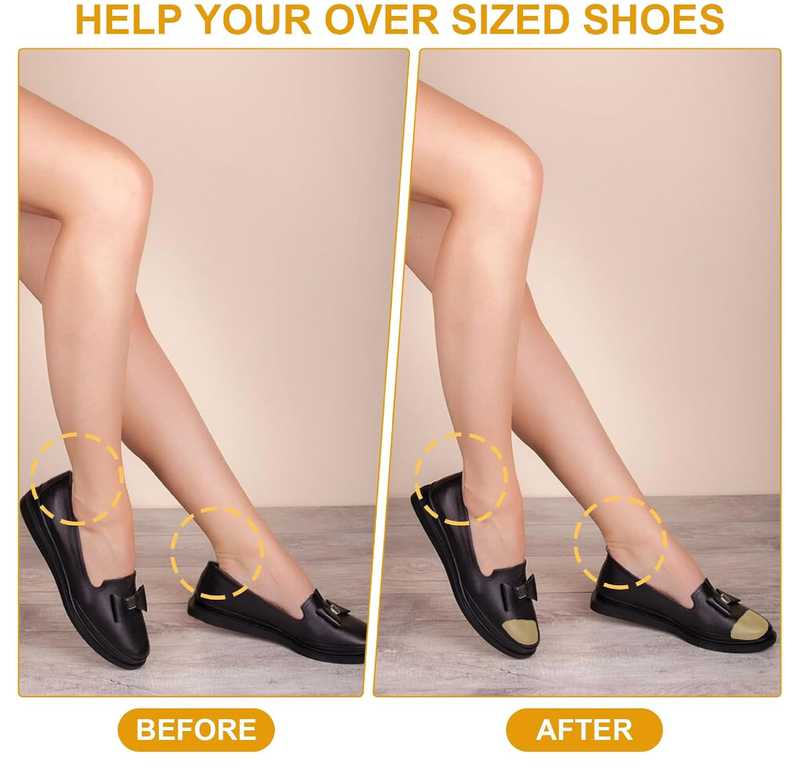 4 Pairs Shoe Toe Filler Inserts for Loose Shoes, Memory Foam Cushion, Fits Men and Women