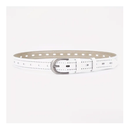 Genuine Leather Simple Belt Solid Color Hollow Jeans Pants Belt Oval Pin Buckle Belt For Women