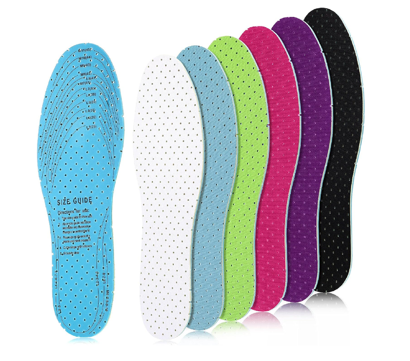 6 Pairs Shoe Insoles Women Thin Breathable Shoe Pads Inserts Ultra Soft Cushioning Walking Double Layer Latex Insoles
