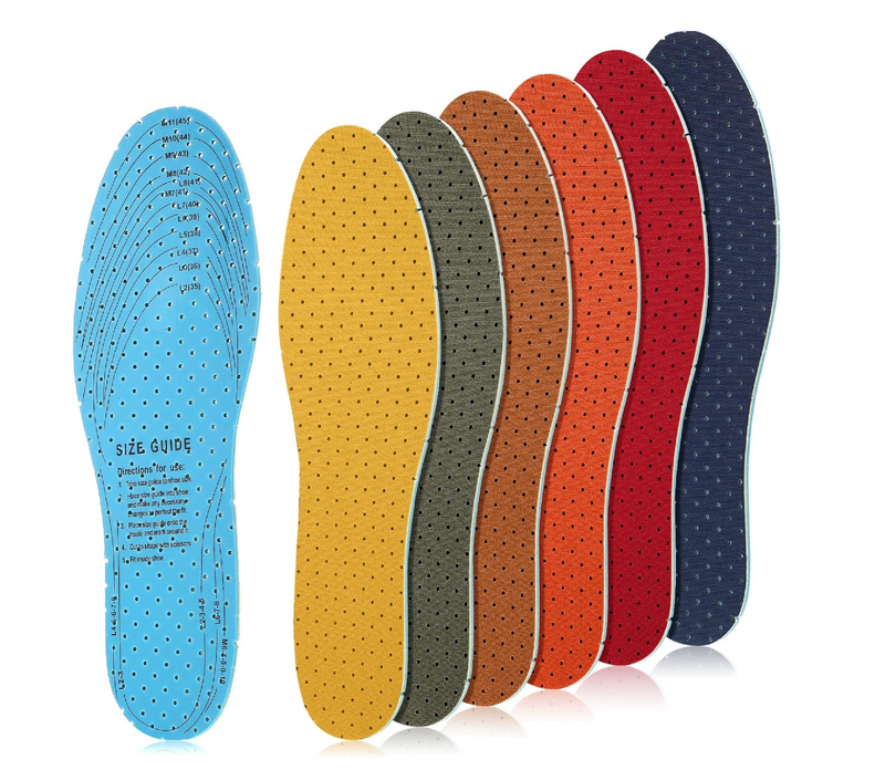 6 Pairs Shoe Insoles Women Thin Breathable Shoe Pads Inserts Ultra Soft Cushioning Walking Double Layer Latex Insoles