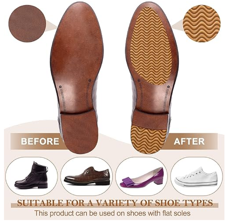 10 Pcs Shoe Grips on Bottom of Shoes 3.1 x 5.1 Inch Non Slip Pads Anti Skid Boots Treads Adhesive Sole Protector for Women Men