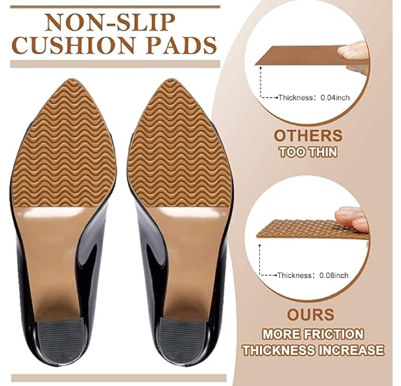 10 Pcs Shoe Grips on Bottom of Shoes 3.1 x 5.1 Inch Non Slip Pads Anti Skid Boots Treads Adhesive Sole Protector for Women Men