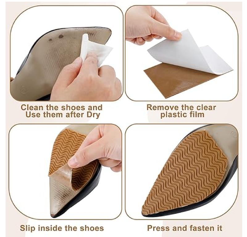 10 Pcs Shoe Grips on Bottom of Shoes 3.1 x 5.1 Inch Non Slip Pads Anti Skid Boots Treads Adhesive Sole Protector for Women Men
