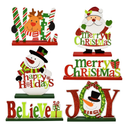 Gift Boutique 6 Christmas Table Decorations for Dinner Party Coffee Table Snowman Santa Reindeer Noel Joy Believe Merry Christmas Happy Holidays Centerpiece