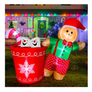 GiziGizi Christmas Inflatables Outdoor Decorations with Gingerbread Man and Hot Cocoa Mug, Built-in LEDs Christmas Blow Up Yard Decorations for Outdoor