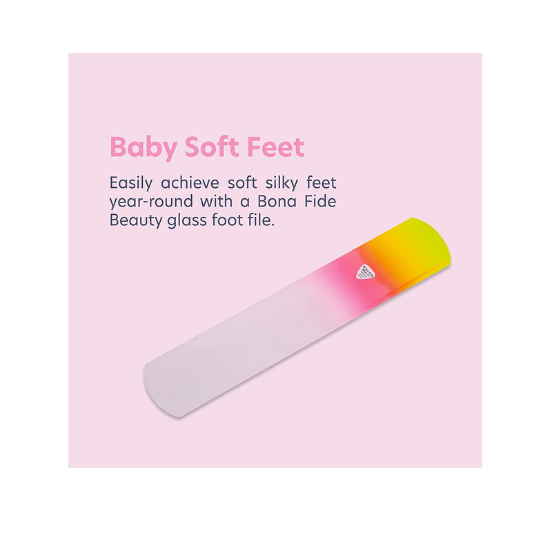 Glass Foot File, Foot Callus Remover and Foot Sander by Bona Fide Beauty Premium Czech Glass Nail File