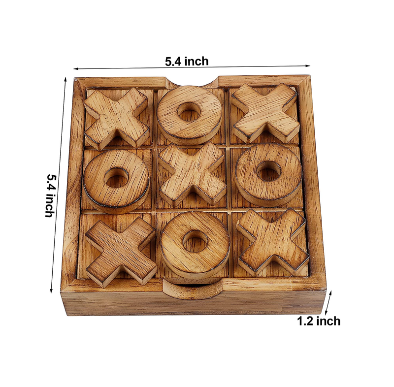 Glintoper Tic Tac Toe & 4 in a Row Tables Game Set Classic Board Line Up 4 Game for Living Room Rustic Table Decor and Use as Game Top Wood Guest Room Decor Strategy Board Games for Families