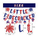 Glittery Little Firecracker Birthday Party4th of July Baby Shower Decor Set Incluce Glitter Banner Hanging Swirls Red White Blue Blue Cake Cupcake Topper and Balloons for Little Firecracker Party Decor