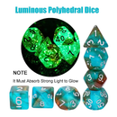 Glowing DND Glitter Dice Set Glow in The Dark Red and Blue Glitter D&D Dice for Role Playing Game Dungeons and Dragons RPGs and Other Table Games