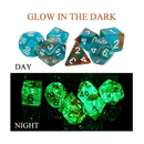 Glowing DND Glitter Dice Set Glow in The Dark Red and Blue Glitter D&D Dice for Role Playing Game Dungeons and Dragons RPGs and Other Table Games