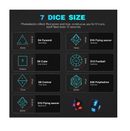 Glowing Dice Set 7Pcs Light Up Dice Polyhedron with Charging Box USB Rechargeable Electronic Dice Luminous DND Dice Glowing in The Darkness