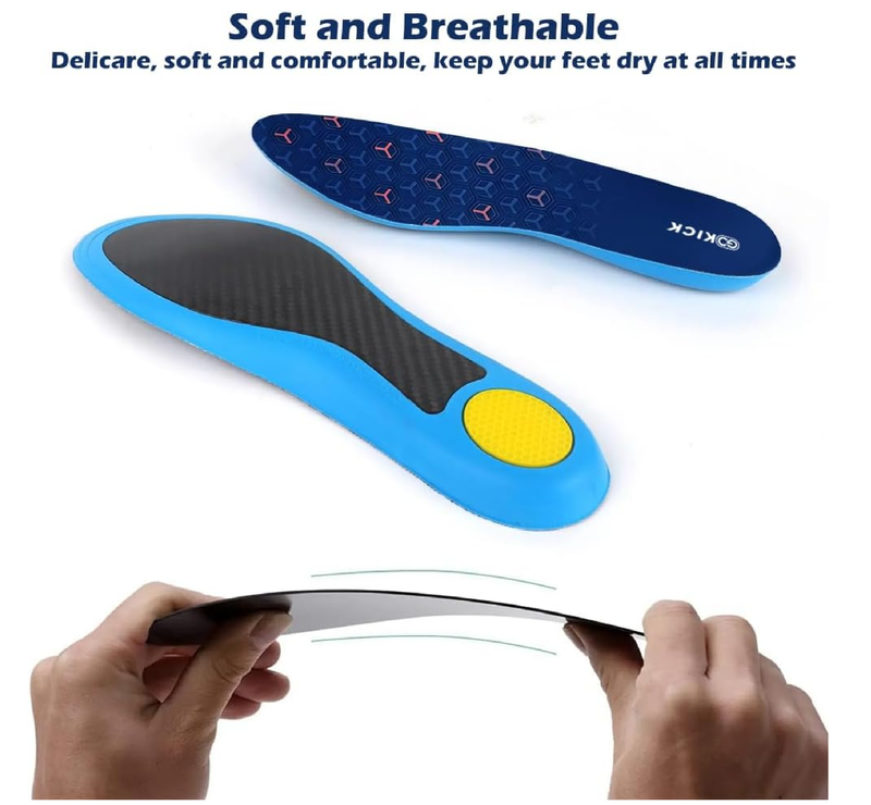 Carbon Fiber Insole with Arch Support,High Arch & Rigid Support Shoe Insert for