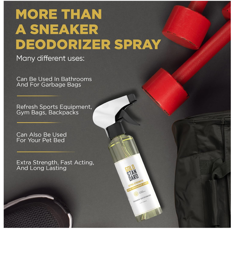 Gold Standard Shoe Deodorizer Spray, 6 oz – Shoe Spray and Smell Remover, Long-Lasting Shoe Odor Eliminator,