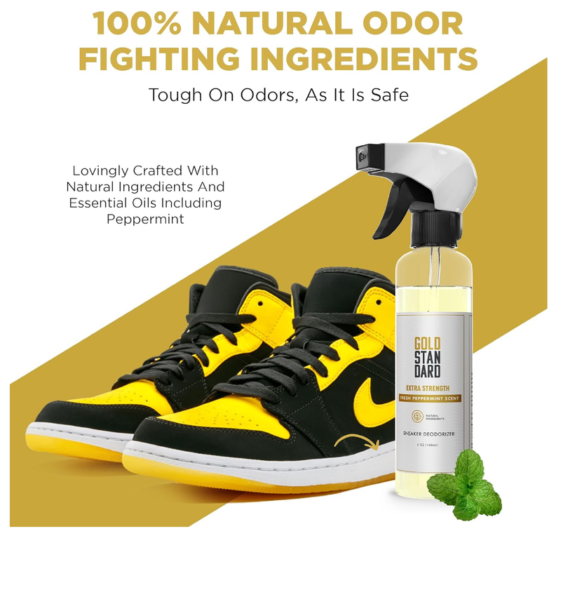 Gold Standard Shoe Deodorizer Spray, 6 oz – Shoe Spray and Smell Remover, Long-Lasting Shoe Odor Eliminator,