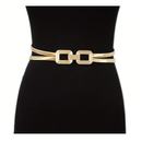 Golden Double-strand Elastic Women's Belt Buckle Women's Casual Fashion Spring Metal Waist Chain With Skirt