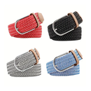 Golf Unisex Fashionable Canvas Belt, Women's Men's Casual Elastic Braided Belt