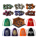 Grajar DND Dice Set 42 Pcs polyhedral dice Set with 6 Colorful Animal Pattern Dice Bag and PU Leather and Velvet dice Tray for Dungeons and Dragons D&D RPG MTG Table Games Starry Sky