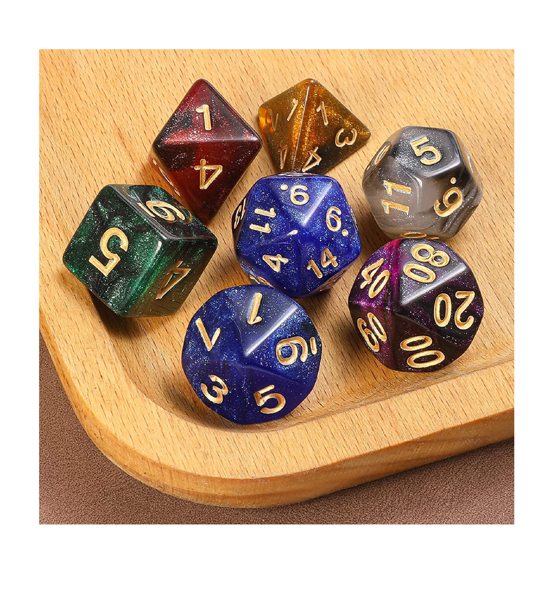 42-Piece Polyhedral Dice Set For DND, RPG, MTG - Includes D4, D12, D20 & More