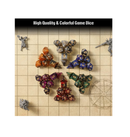 Grajar DND Dice Set 42 Pcs polyhedral dice Set with 6 Colorful Animal Pattern Dice Bag and PU Leather and Velvet dice Tray for Dungeons and Dragons D&D RPG MTG Table Games Starry Sky