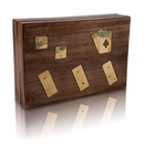 Great Gift Ideas Wooden Playing Card Box with 5 Dice & 28 Dominoes Tiles Game Set Deck Pack Case Holder Storage Accessories