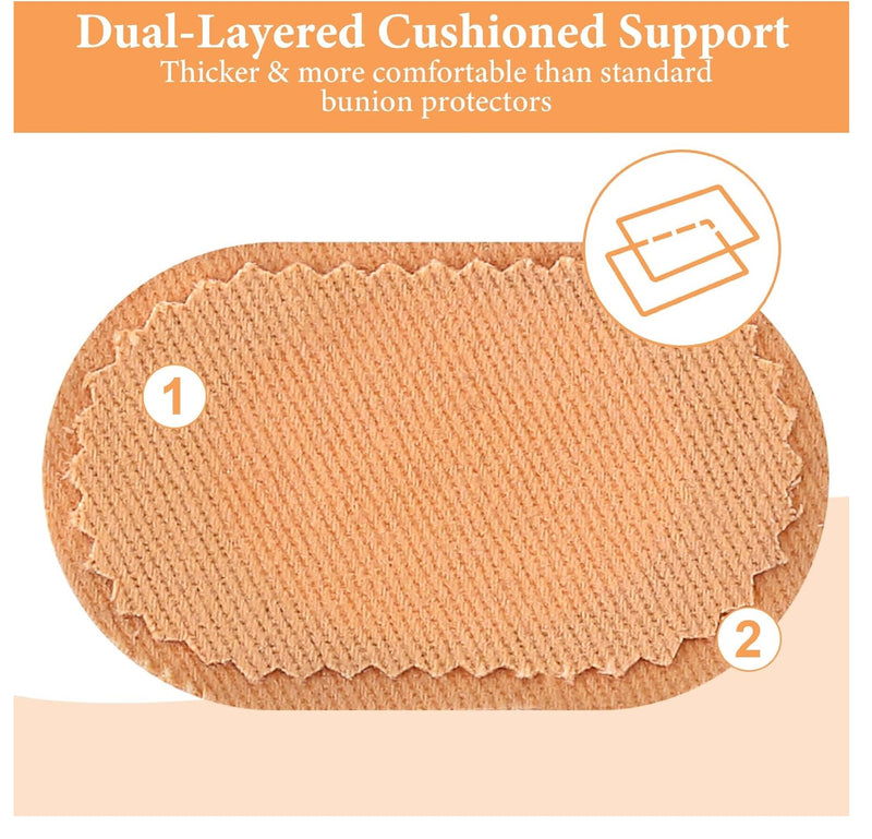 18 Pcs Bunion Cushions Pads, Self-Adhesive Protector Patches Bunion Pain Relief Pads to Wear with Shoes