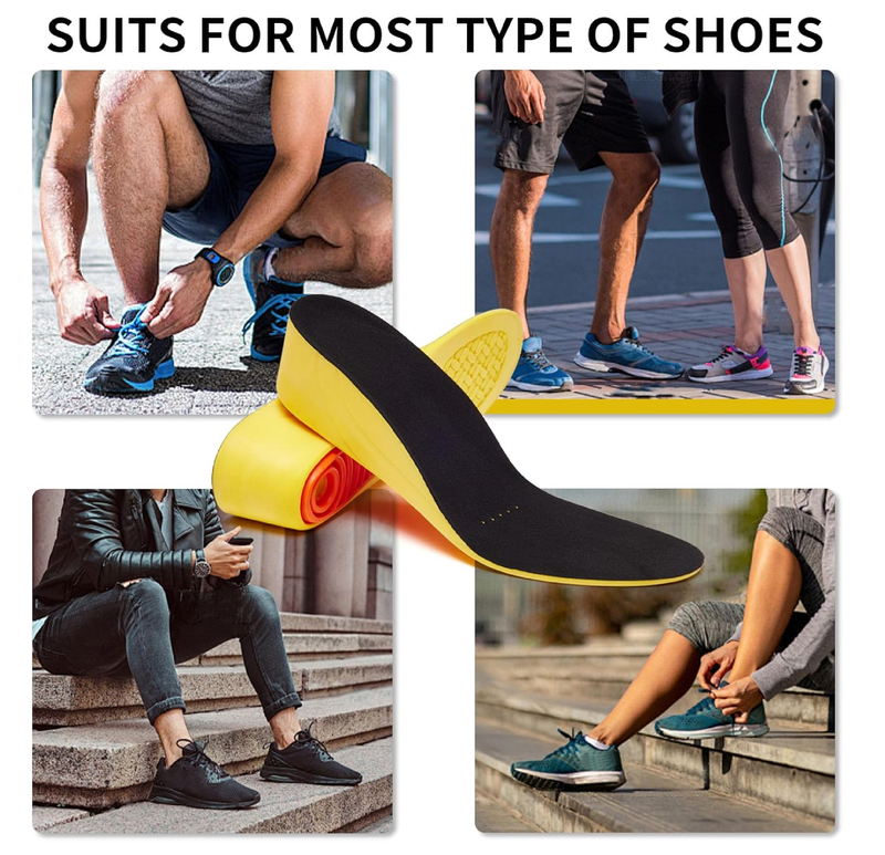 Height Increase Insoles 2/3/5CM Invisible Shoe Lifts Height Boosters Elevator Inserts Shock