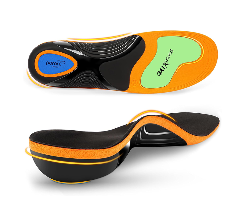 Work Boot Insoles for Standing All Day, High Arch Support Orthotic Shoe Inserts Relief Plantar Fasciitis, Flat Feet, Achilles Tendonitis