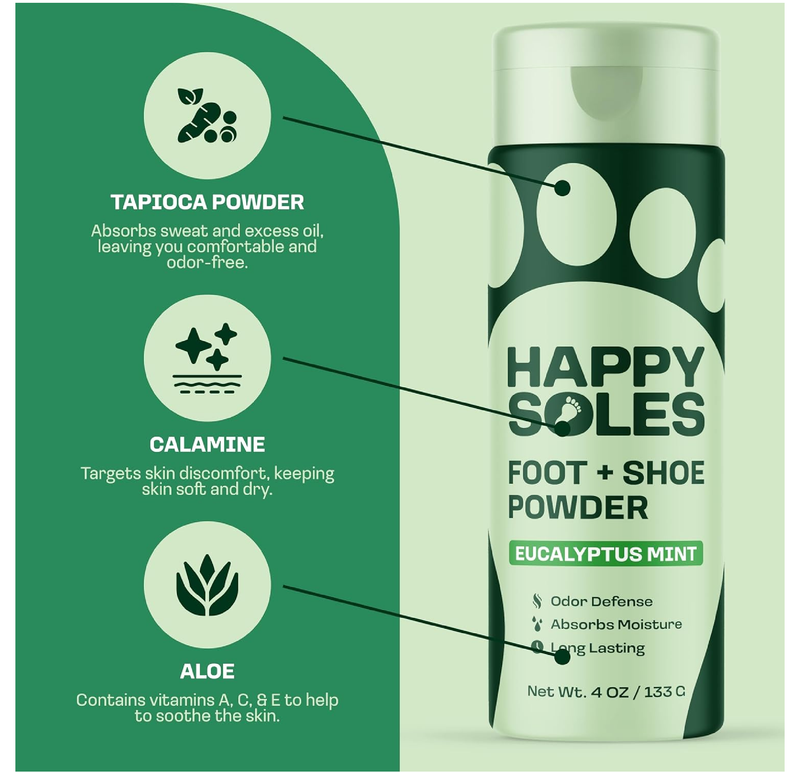Shoe Deodorizer & Foot Powder - Ultimate Foot Powder for Smelly Feet & Odor Control - Sweat-Absorbing & Long-Lasting Freshness