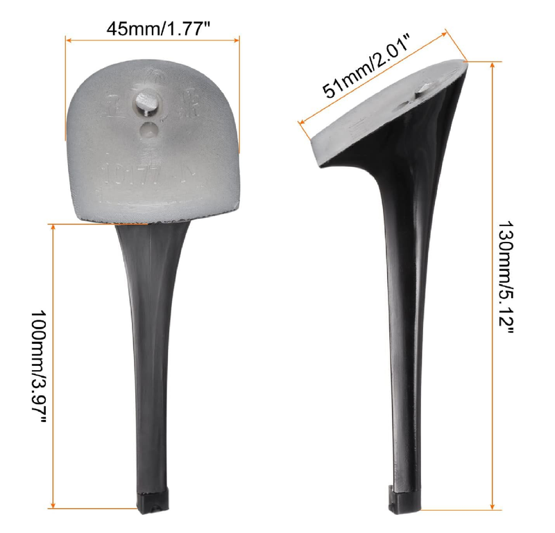 HARFINGTON 1pair Heel Repair Replacement 1.77"x5.12" High Stiletto Heel DIY for Women Shoe, Black