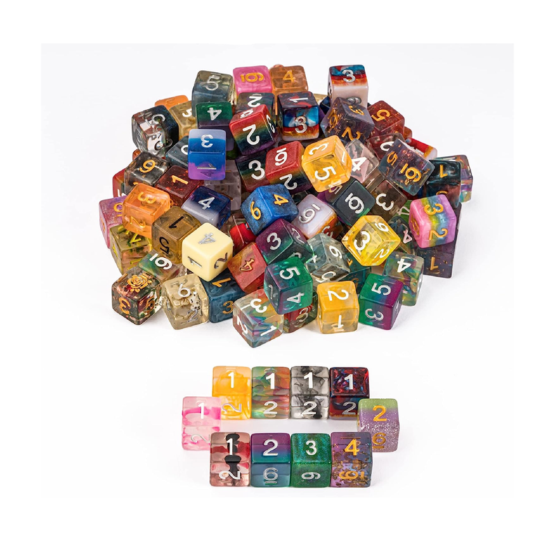 HDdais 10 Pack of D6 Dice Random Color D6 Polyhedral Dice 6 Sided D&D Dice for DND RPG MTG Table Games Dungeons and Dragons Dice