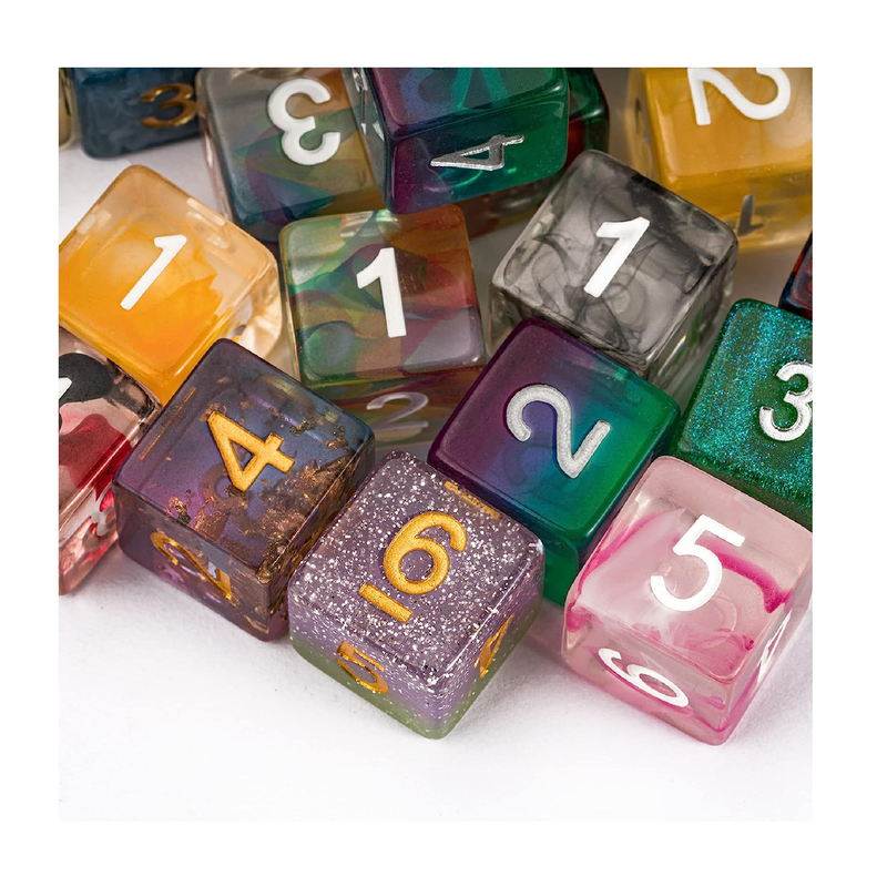 HDdais 10 Pack of D6 Dice Random Color D6 Polyhedral Dice 6 Sided D&D Dice for DND RPG MTG Table Games Dungeons and Dragons Dice