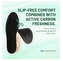 HANDARTE Leather Anti Odor Insoles | Cuttable Odor Eaters Insoles Women | Shoe Deodorizer Thin Insert - Odor Eliminator for Shoes