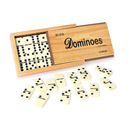 HIBONIA Dominoes Set-28 Piece Double 6 Ivory Domino Tiles Set Classic Numbers Table Game with Wooden Carrying Storage Case
